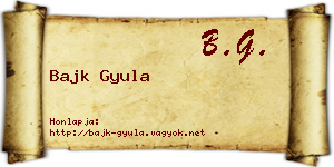 Bajk Gyula névjegykártya